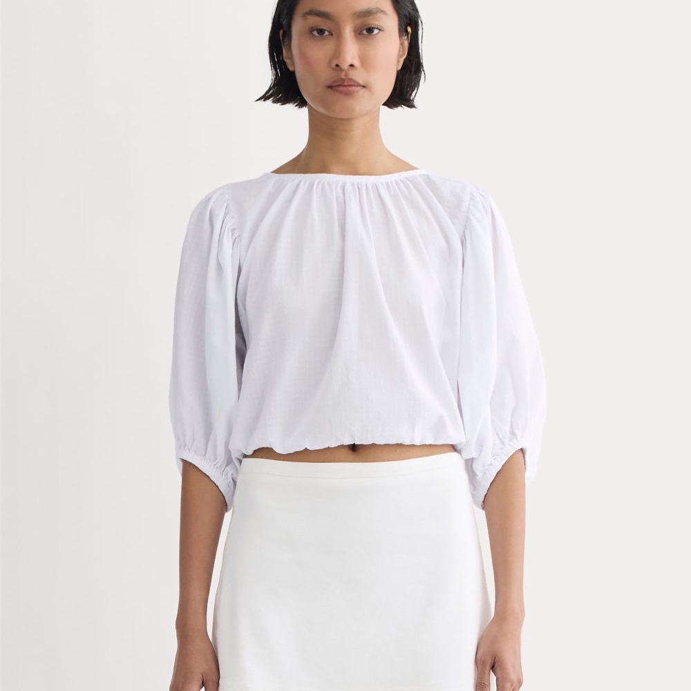 Everlane - White Puff Sleeve Blouse
